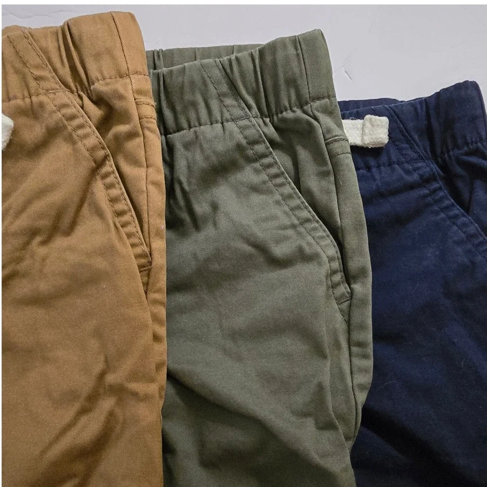 Cat & Jack Toddler Boys Jogger Pants 12M Bundle Brown Green Navy 3 Pack